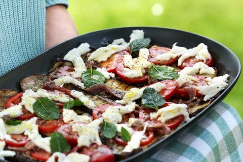 Grilled eggplant salad
